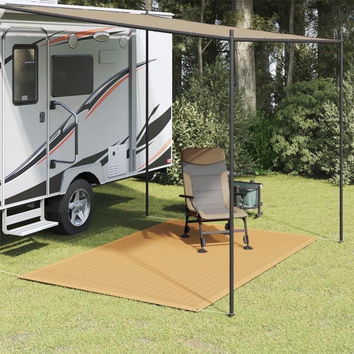 Tent Kleed - Outdoor Tapijt - Kamperen en Terras - UV Bestendig Materiaal - 250x200 cm - Zandkleur