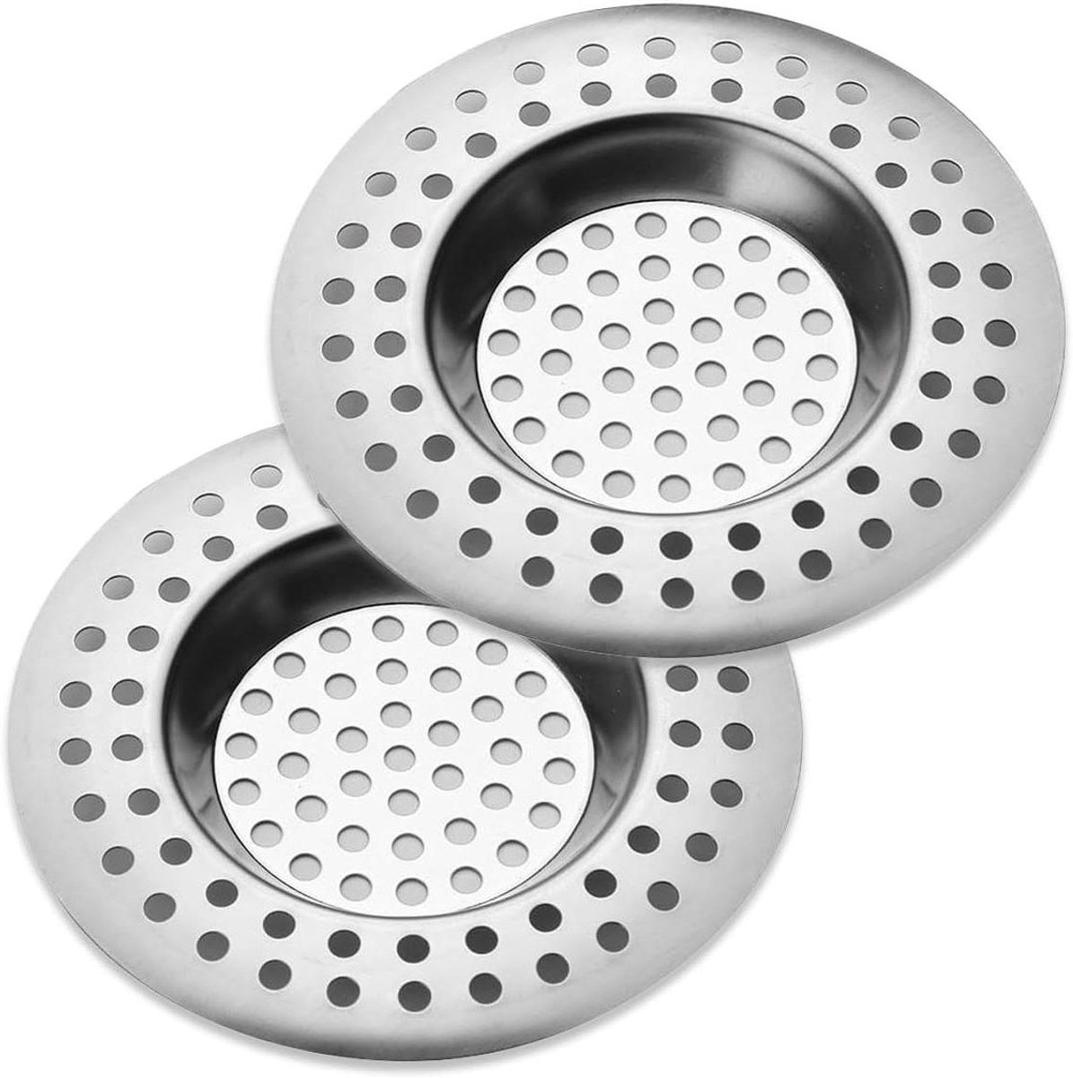 Afvoerzeef Set - Douchegoot Trechter - Afvoer Beschermen - Roestvrij Staal - 7.5 cm Diamet