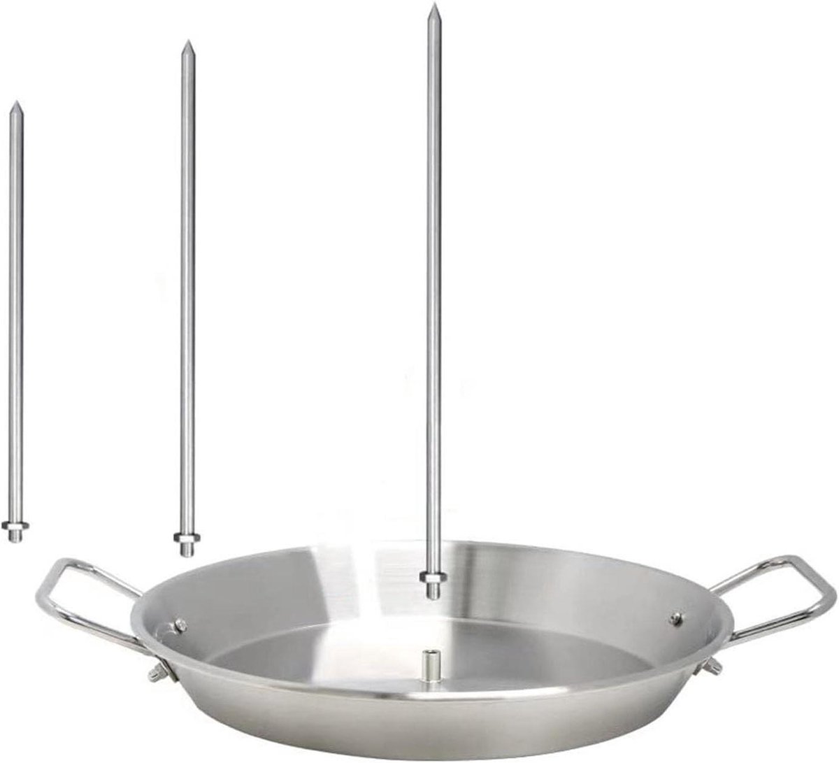 Verticale Spies - Spit Grill - Vlees Grillen - Roestvrij Staal - 3 Spiesen - Zilverkleurig