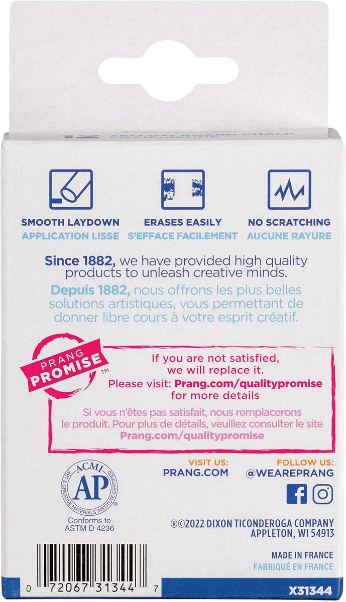 Hygieia Dustless Board Chalk, 3 1/4 x 3/8, Geel, 12/Doos — afbeelding 5