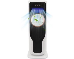 Ventilator Zonder Bladen - Luchtkoeler Verwarmer - Klimaat Beheersing - Multifunctioneel Apparaat - 85 cm Hoog - Wit Zwart