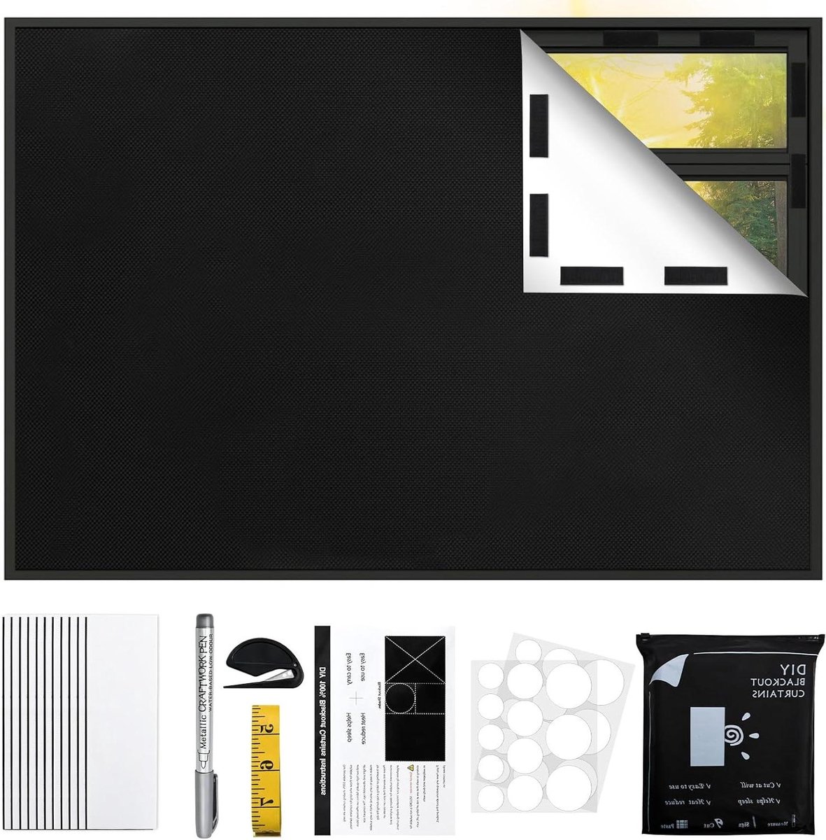 Raam Verduistering - Draagbare Tent - Slaap Verbeteren - Krachtige Isolatie - 300 x 147 cm - Zwart