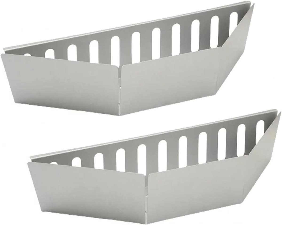Grill Mand Set - Houtskool Houder - Buiten Grillen - Snelle Ontsteking - 38.5cm Lengte - Zilver