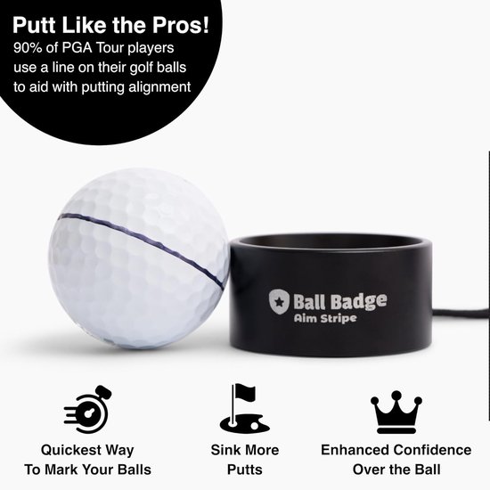 Golfbal lijn marker - Putting tool - Nauwkeurig putten - 360 graden uitlijning - Volledig metaal - Zwart — afbeelding 2