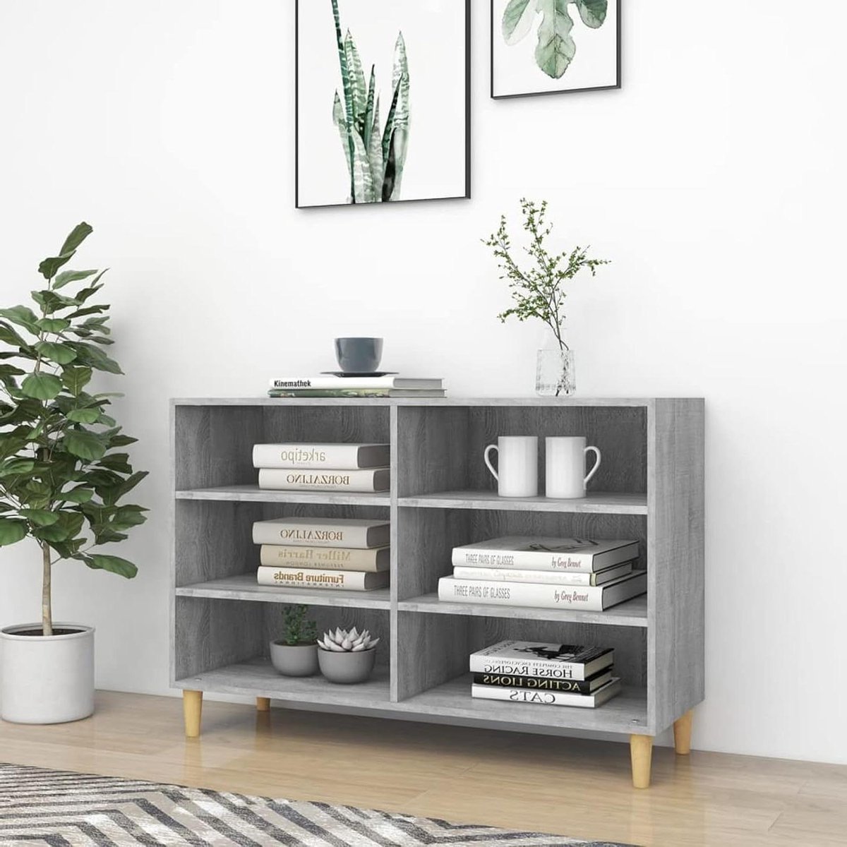 Dressoir met 3 planken - Opbergkast meubel - Woonkamer inrichten - Scandinavisch design -