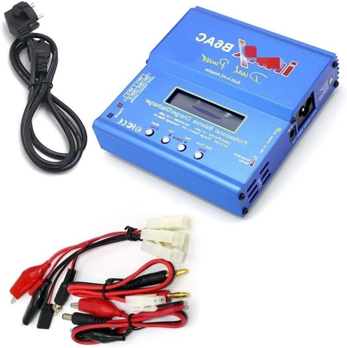 Batterij Lader - Balans Lader - Accu Opladen - Digitale LCD Scherm - 80 W - Helderblauw