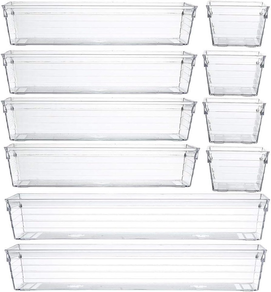 Lade Organizers - Opbergbakjes - Alles Opruimen - Set van 10 - Mix & Match - Transparant