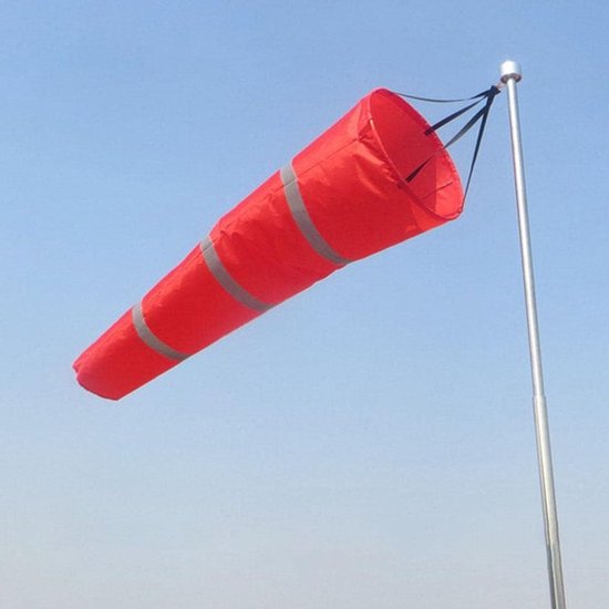 Windzak - Windmeter - Windrichting meten - Reflecterende strepen - 60-100cm - Rood — afbeelding 2