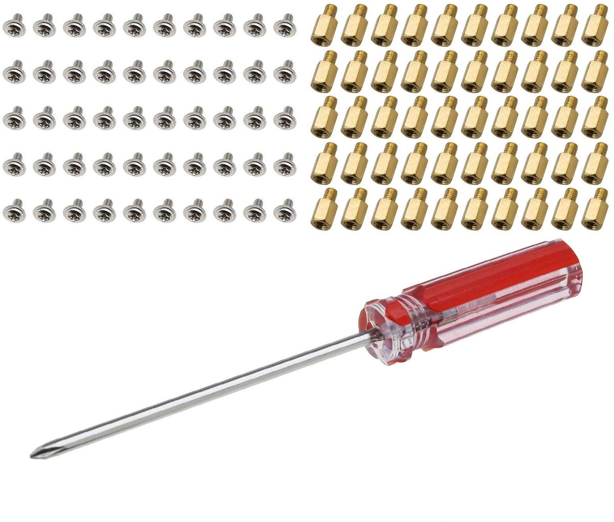 Dailygoods - Schroeven Kit voor PC Case met Messing Standoffs en Schroevendraaier