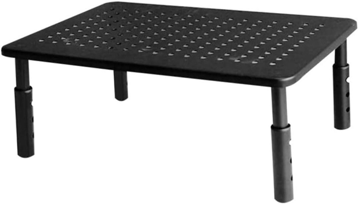 Monitor Verhoger - Bureau Plank - Ergonomisch Werken - Verstelbare Hoogte - 37x23.5cm - Zwart