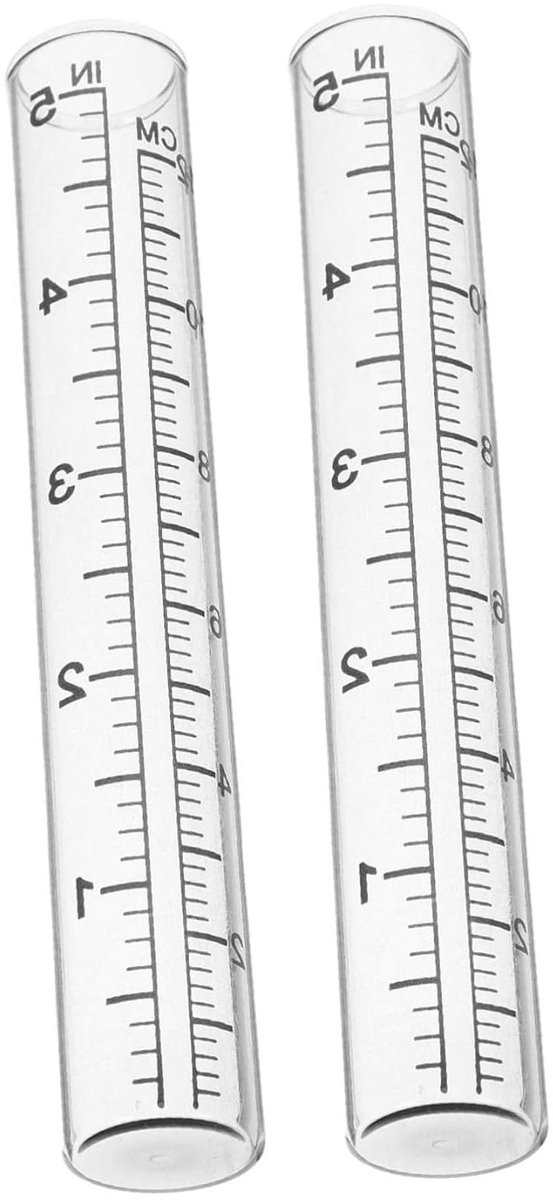 Regenmeter Buis - Meetinstrument Glas - Weer Meten - Elegant Ontwerp - 2.2 x 2.2 cm - Transparant