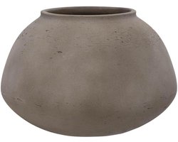 Bloempot Vaas - Decoratieve Pot - Binnen en Buiten - Robuust Fiberclay - D 31 cm - Bruin Mokka