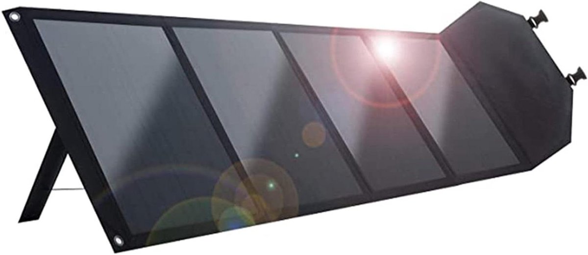 Opvouwbaar Zonnepaneel - Draagbare Energie - Kamperen en Reizen - QC3.0 Snel Laden - 80W Vermogen - Zwart