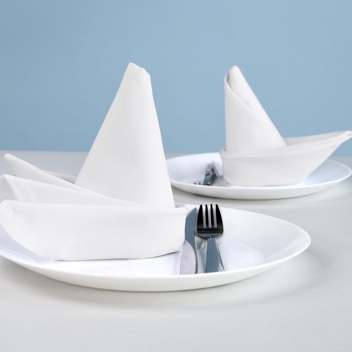 Tafel Servetten - Stoffen Servetten - Feestelijke Diner - Kreukherstellend - 50 x 50 cm - Wit