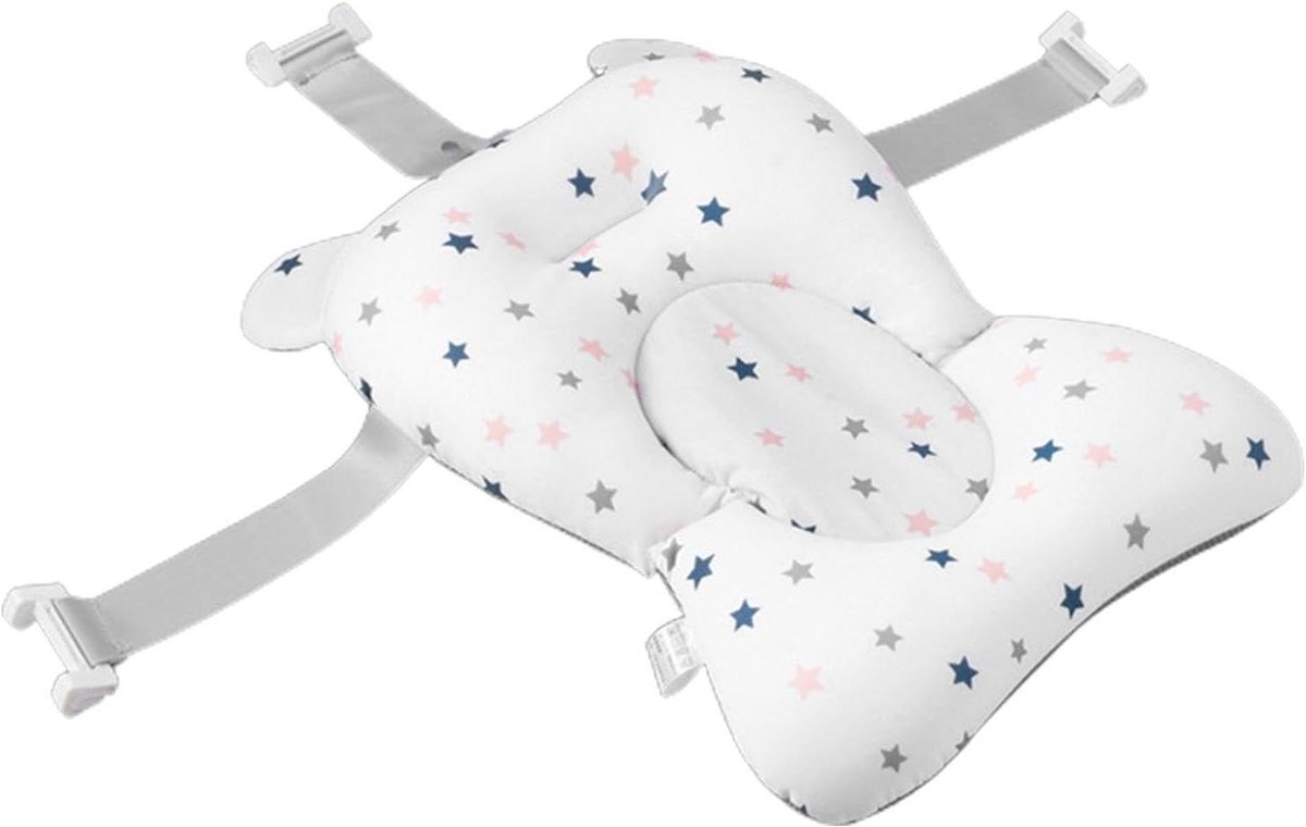 Babybadkussen - Badsteun Pasgeboren - Veilig Baden - Verstelbaar Antislip - 43x28x22 cm - Wit