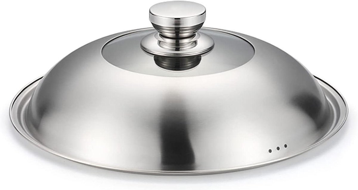 Kookgerei Deksel - Pannen Deksel - Zichtbaar Koken - Met Stoomuitlaat - 30 cm - Zilver