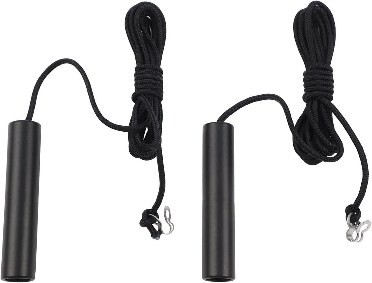 Lichtschakelaar Trekkoord - Trekketting Verlenging - Verlichting Bediening - Corrosiebestendige Legering - 2 Stuks - Zwart