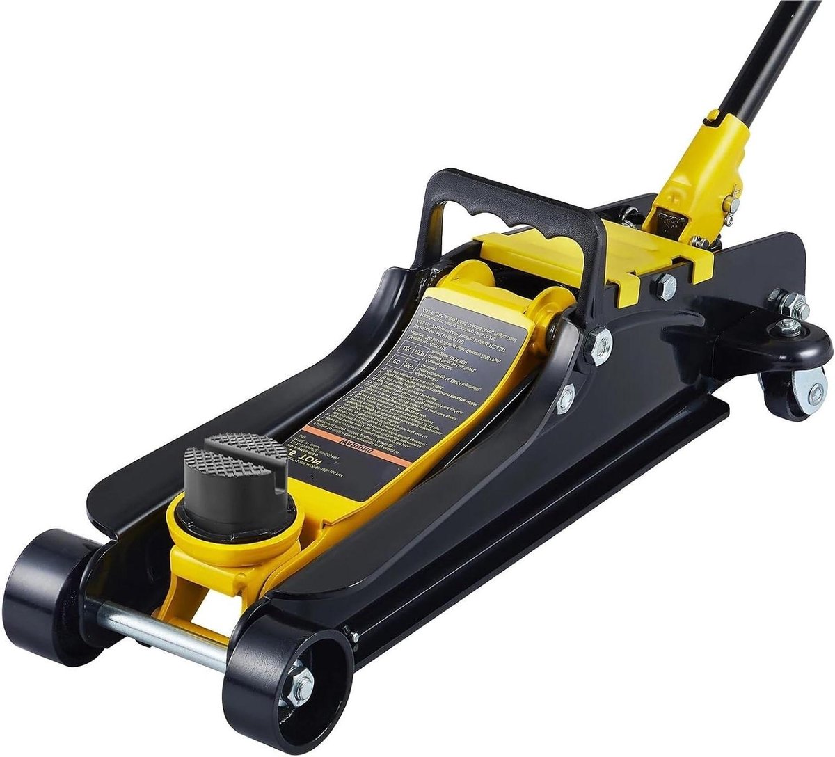 Vloerkrik Auto - Hydraulische Krik - Voertuig Onderhoud - Robuuste Stalen Constructie - 2.5T Capaciteit - Zwart