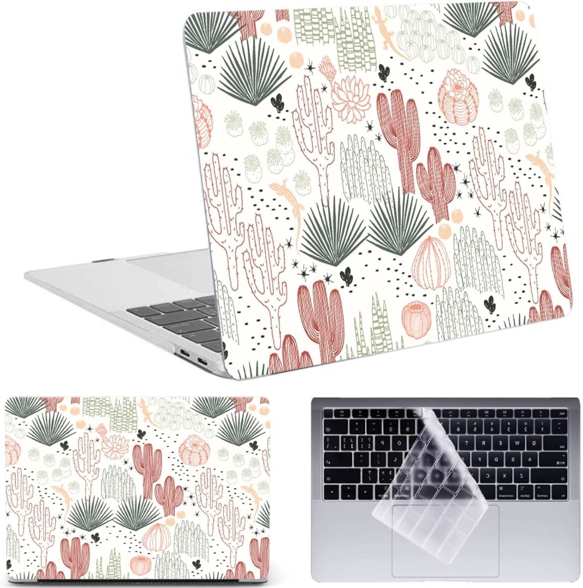 Laptop Beschermhoes - Harde Case - Dagelijks Gebruik - 2-Delig Ontwerp - 13 Inch - Cactussen