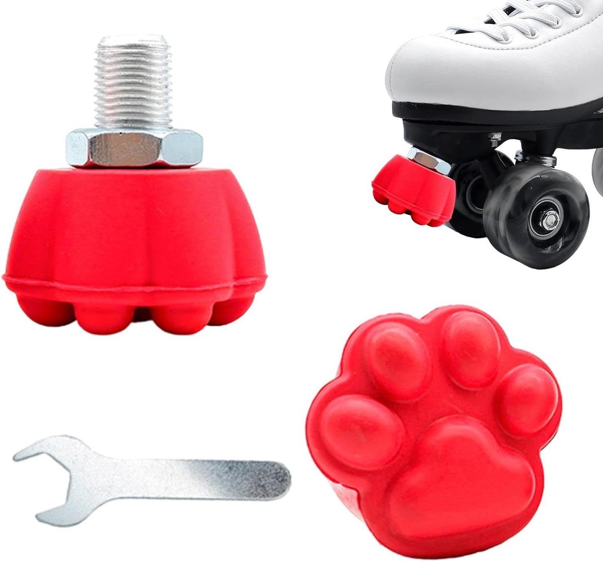 Jampluggen Rolschaatsen - Remblokstoppers - Veilig Remmen - Verstelbaar Ontwerp - 2 Stuks - Rood