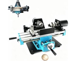 Mini Metaalfreesmachine - Houtdraaibank Hobby - Precisie Onderdelen Maken - 7-Niveau Snelheid - 40x20x20 cm - One Color