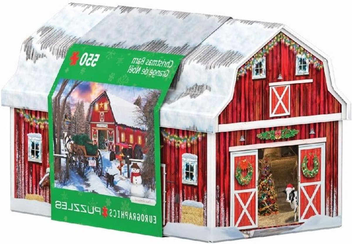 Boerderij Puzzel - Kerst Puzzel - Ontspanning Thuis - 550 Stukjes - 48 x 33 cm - Multicolor