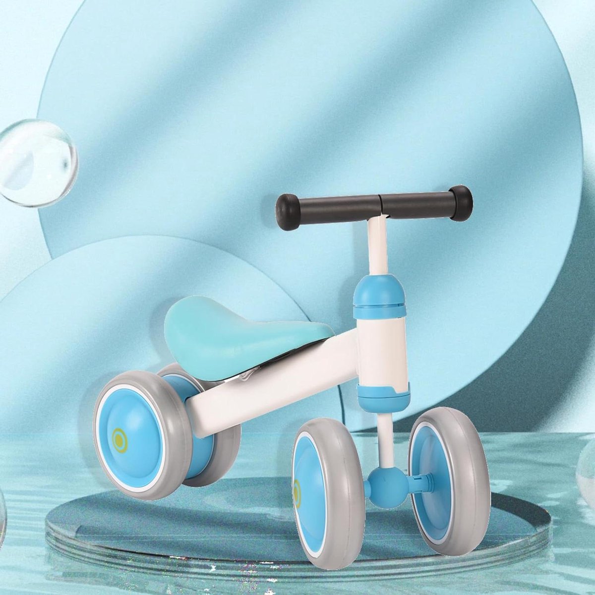 Kinder loopfiets Babyfiets zonder pedalen Ontwikkeling evenwicht Beperkte stuurhoek 50x18x38 cm Blauw-wit
