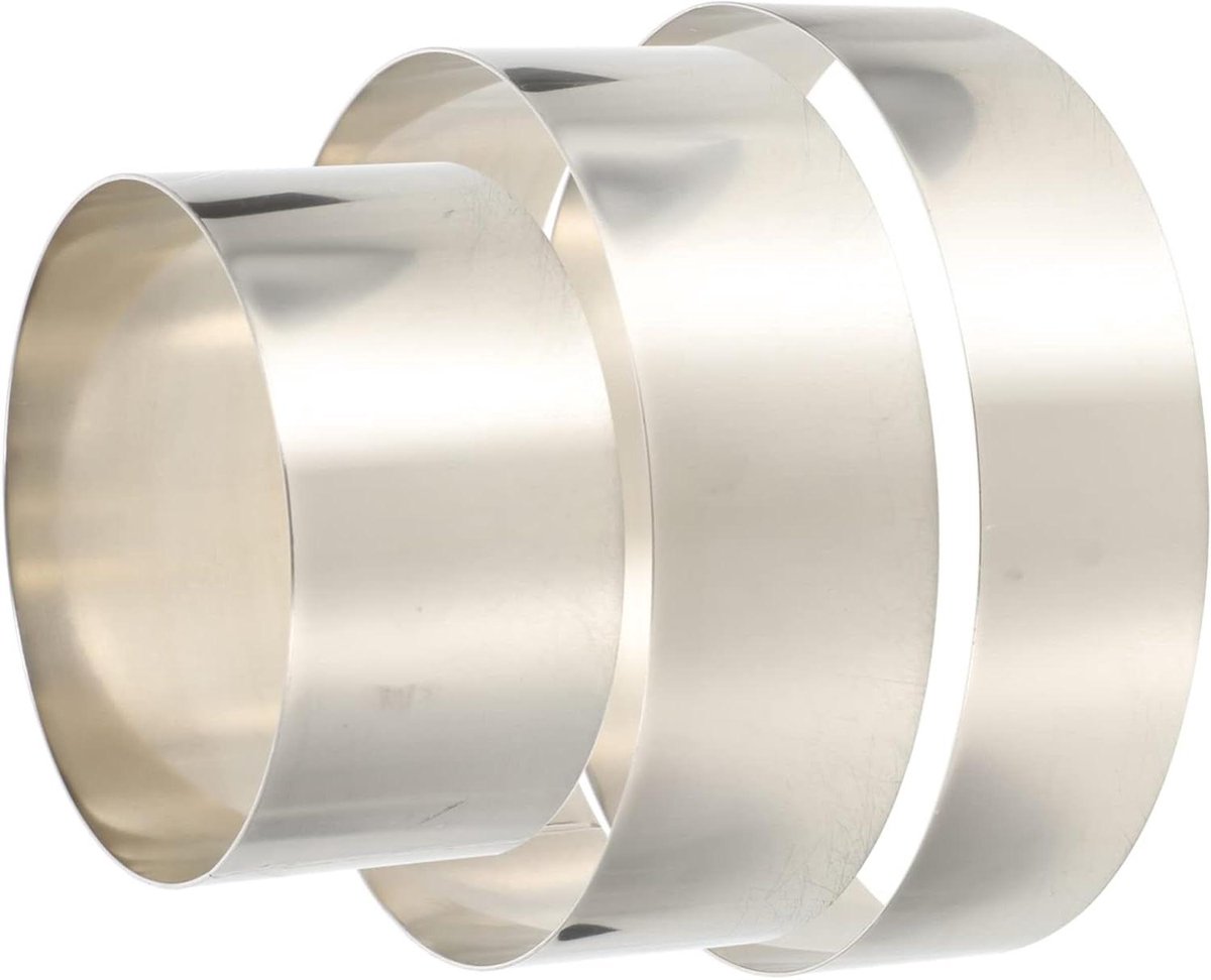 Taartvorm Set - Mousse Ringen - Zelf Bakken - Roestvrij Staal - 3 Delig - Zilver