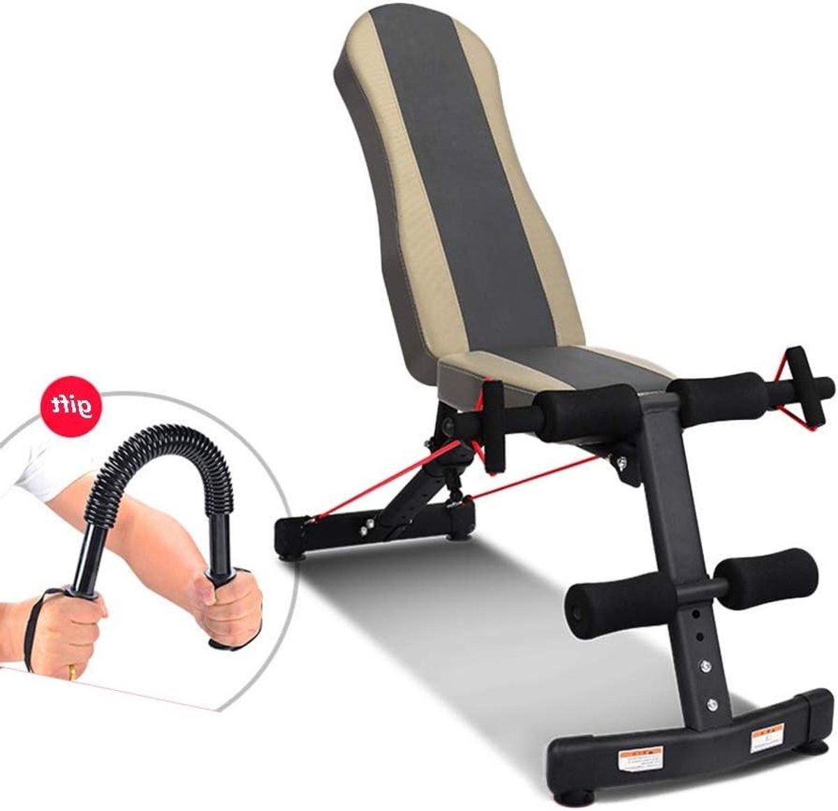 Fitness Bank - Workout Bank - Full Body Training - Verstelbare Rugleuning - 300 Kg Capaciteit - Zwart