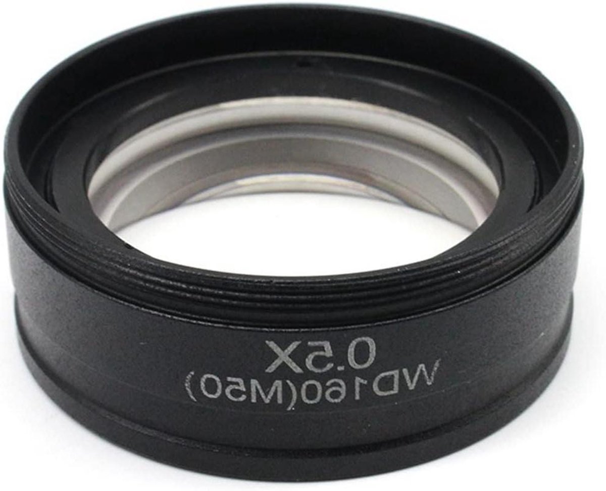 Microscoop Lens - Hulpobjectief Barlow - Vergroten Werkveld - 160mm Werkafstand - 0.5X Vergroting - Metaal