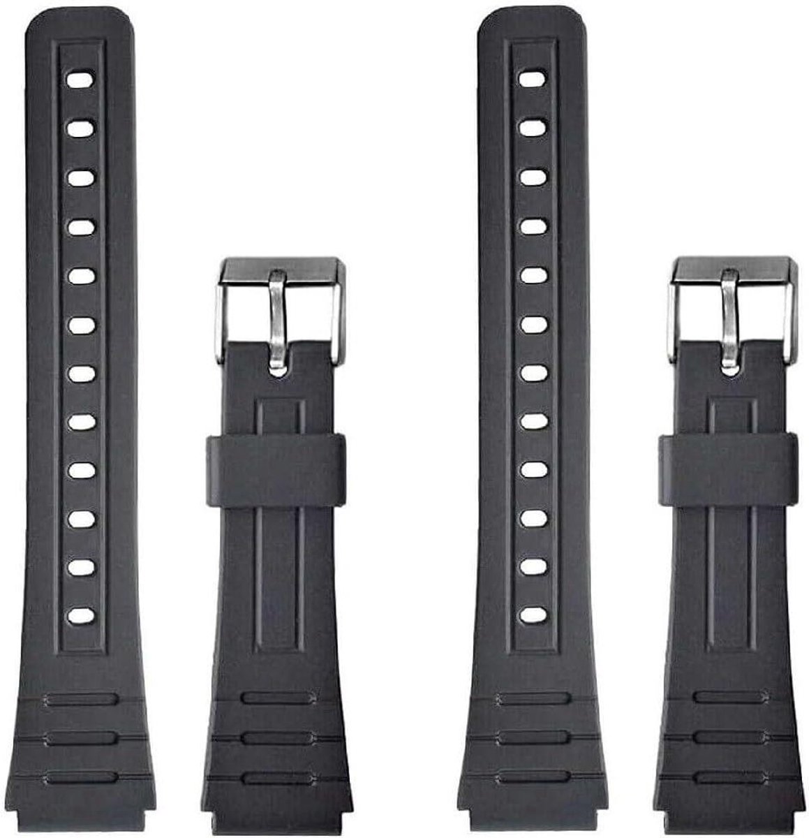 Horlogeband Set - Reservebandjes - Horloge Reparatie - Twee Stuks - 18mm Bandbreedte - Zwart