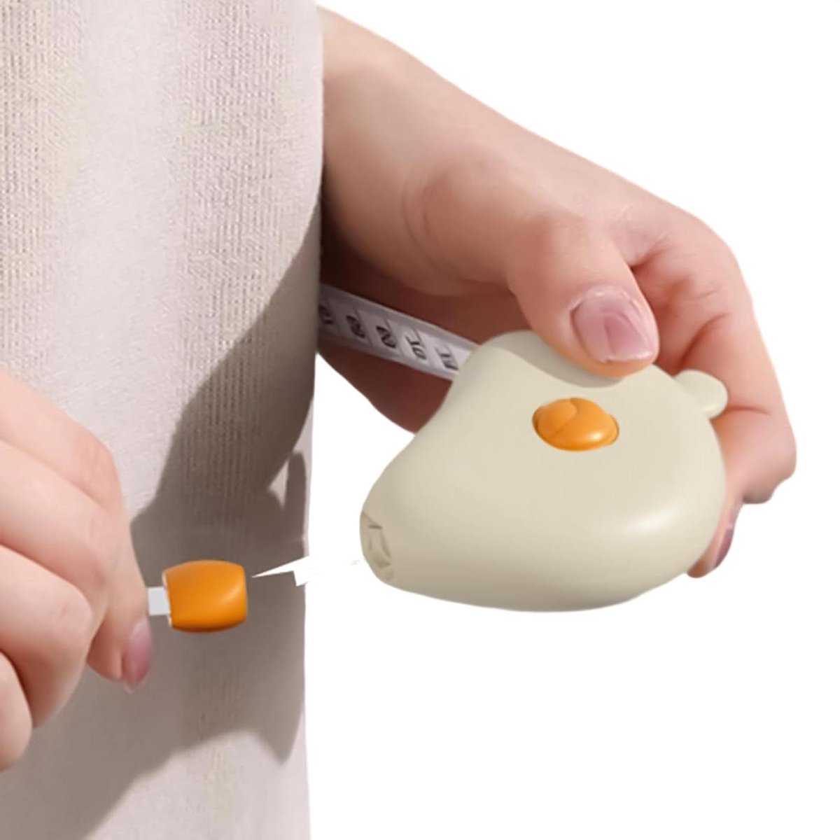 Lichaamsmeetlint - Zacht meetlint - Kleding opmeten - Magnetische bevestiging - 150 cm - Crèmekleurig
