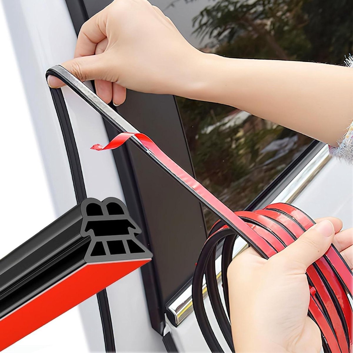 Autodeurrubber - Afdichtingsstrip - Auto Beschermen - Zelfklevend EPDM - 10 Meter - Zwart