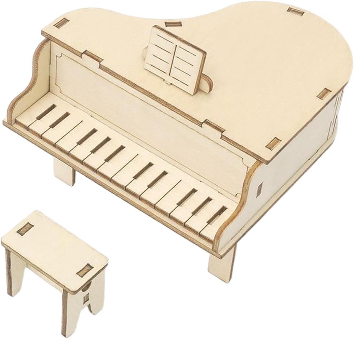 Houten Muziekdoos - DIY Puzzel - Creatief Hobby - Mechanisch Model - 15 cm - Meerkleurig