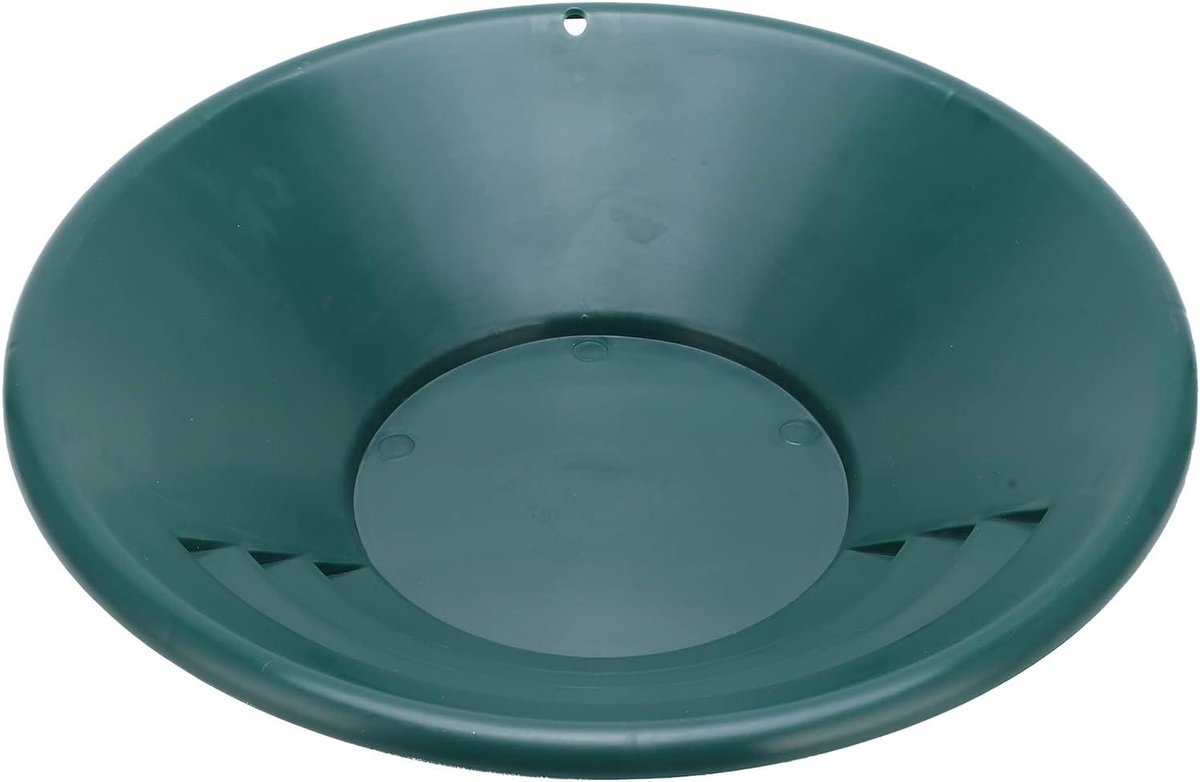 Goudpan - Goudwasbak - Goud Sorteren - 90° Ondiepe Groeven - 350 mm Diameter - Groen