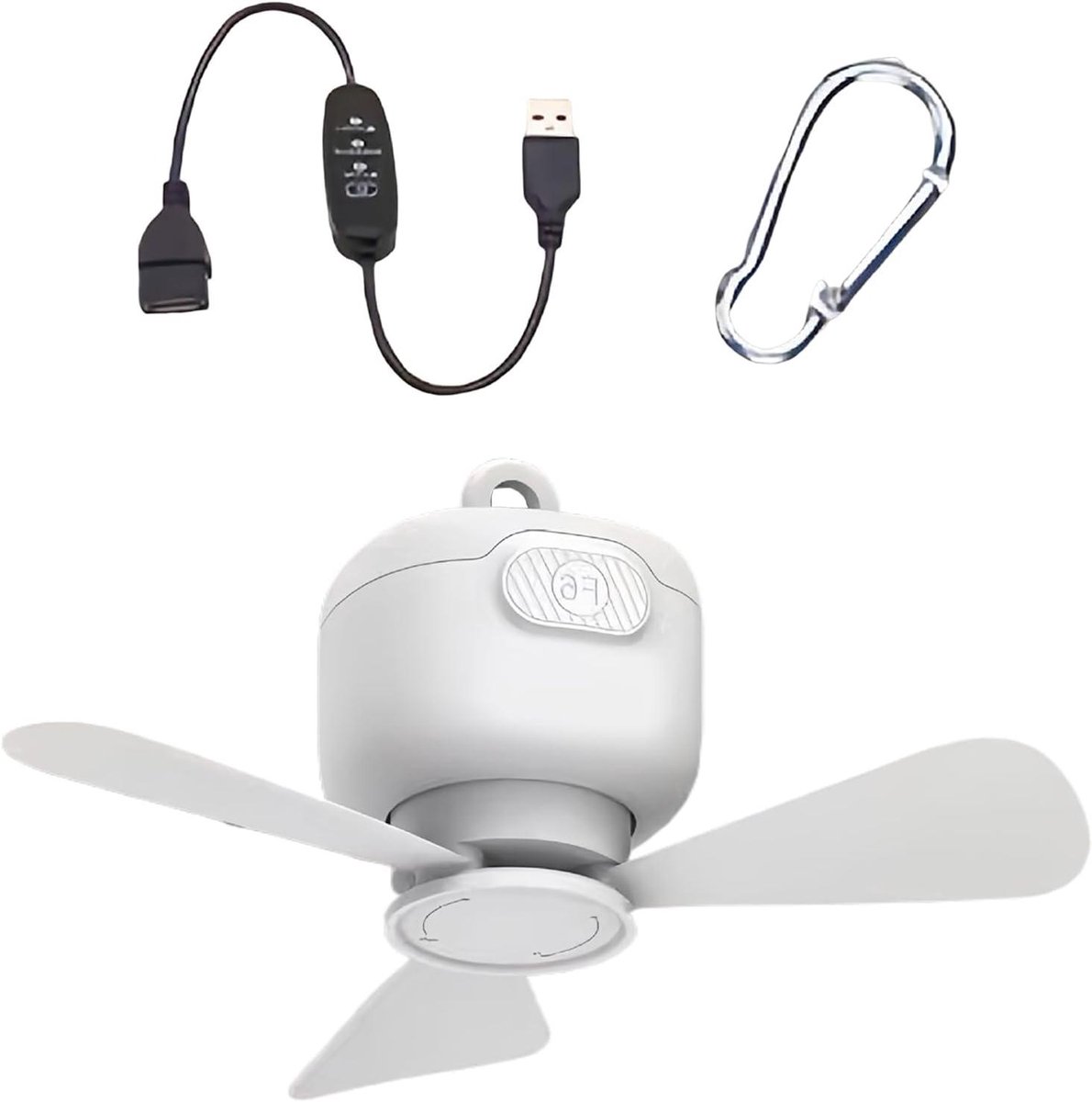 Hangende Ventilator - Kampeer Ventilator - Buiten Koelen - 3 Snelheden Instelbaar - 3 Meter Snoer - Wit
