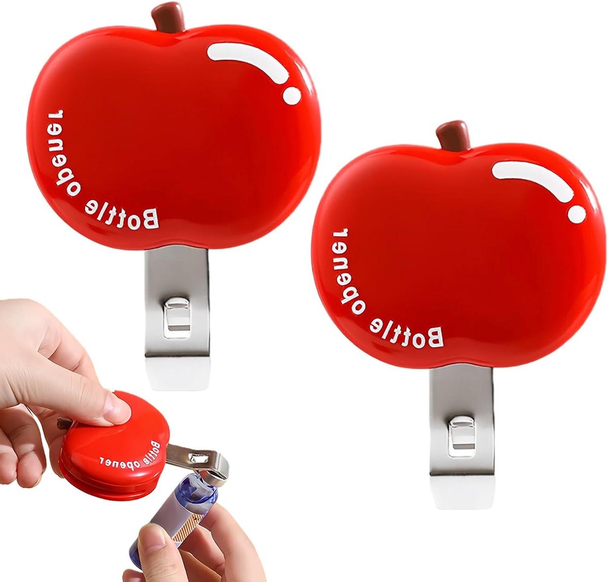Flesopeners - Bieropeners - Dranken Openen - Magnetisch Antislip - 2 Stuks - Rood
