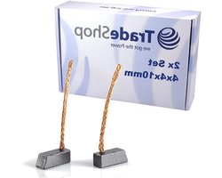 2 x Trade-Shop Motor Carbon Brushes/Grinding Carbon Brushes/Carbon Pens 4 x 4 x 10 mm Cable Length 40 mm for Many Motors, Drives 12-24 V