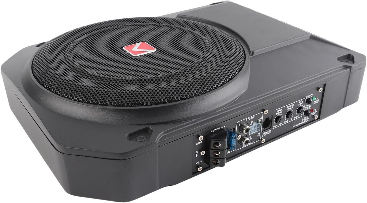 Auto Subwoofer - Krachtige Bas - Verbeter Geluid - Ruimtebesparend Ontwerp - 10 Inch - Zwart
