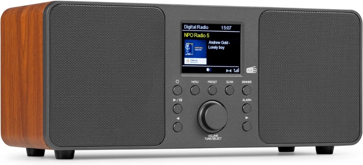 AHD® CD Speler - CD Speler Bluetooth - FM radio - Donkergrijs - 14cm x 31cm x 14cm