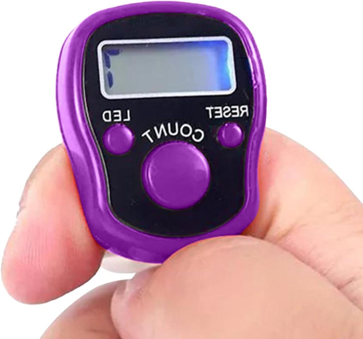 Elektronische teller - Vingerteller clicker - Activiteiten bijhouden - Automatische slaapmodus - Verstelbare band - Paars