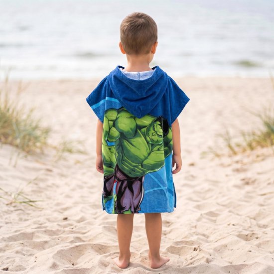 MARVEL Avengers Zwembadhanddoek, sneldrogende poncho met capuchon voor kinderen, op het strand, 100% katoen 50x115cm OEKO-TEX van Marvel Avengers — afbeelding 4