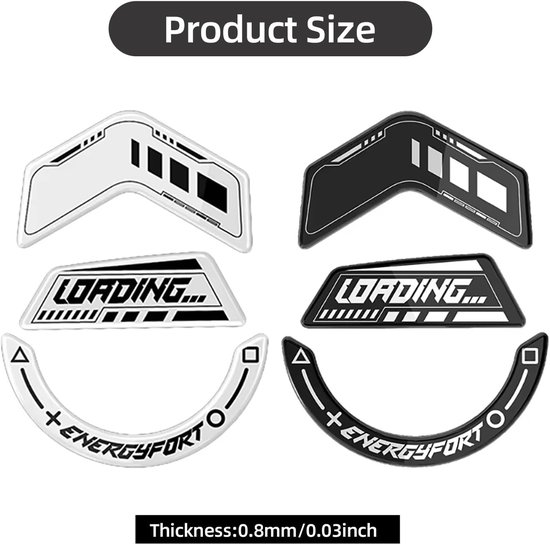 Glazen Skates Pad - Muisvoetjes Stickers - Soepel Gamen - Afgeronde Randen - 1 Set - Wit — afbeelding 4