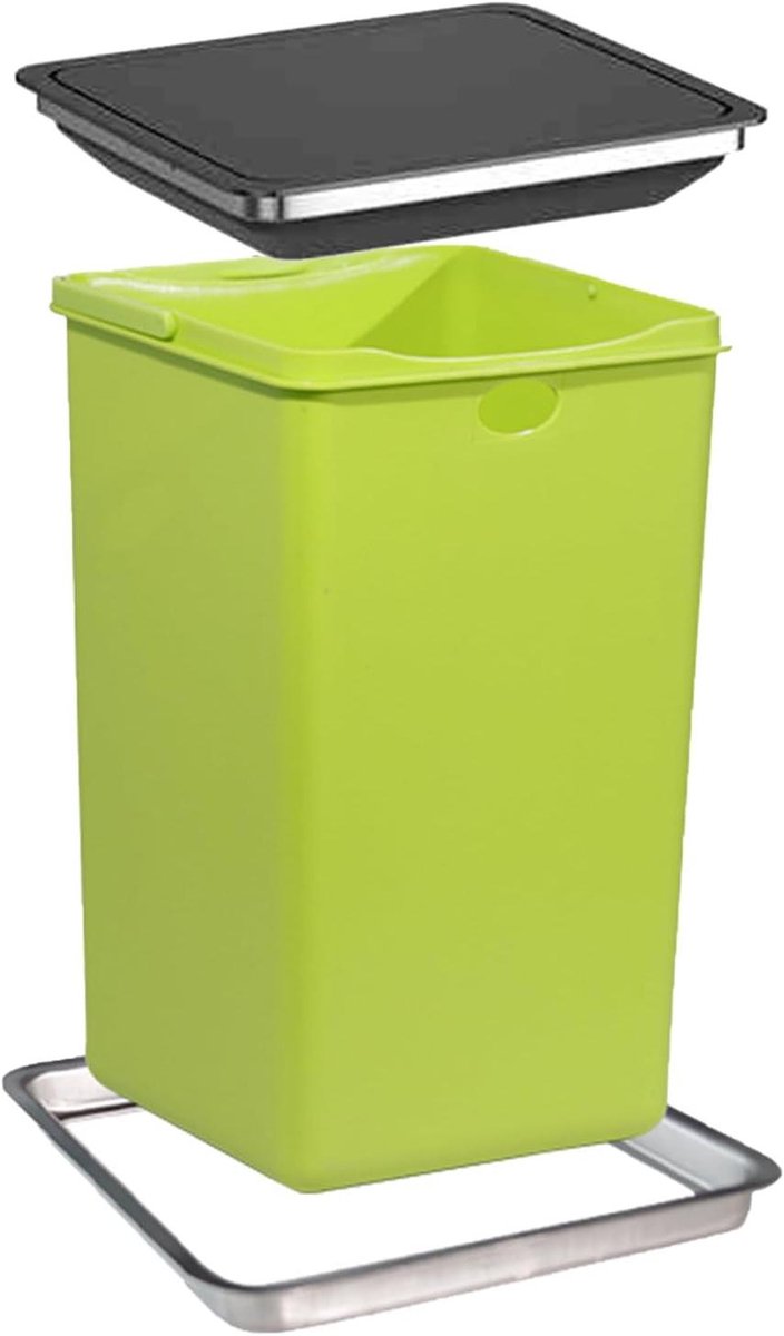 Afvalbak Deksel - Inbouw Afvalbak - Keuken Organiseren - RVS Draaideksel - 22.8 cm - Zwart