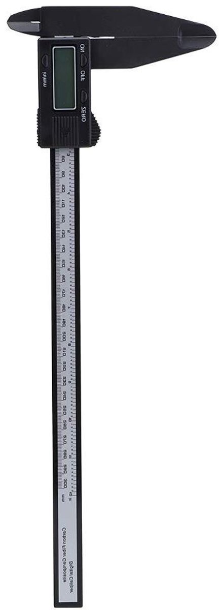 Digitale Schuifmaat - Meetinstrument LCD - Nauwkeurig Meten - Koolstofvezel Materiaal - 300 MM - Zwart