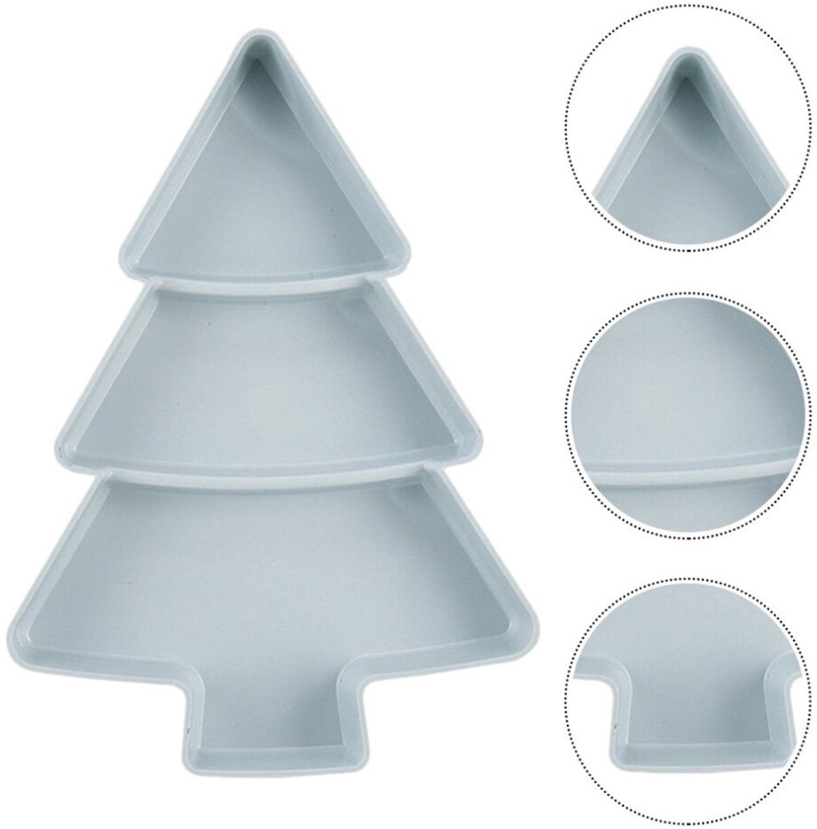 Hemelsblauwe kerstboomvormige dienbladen (2 stuks)