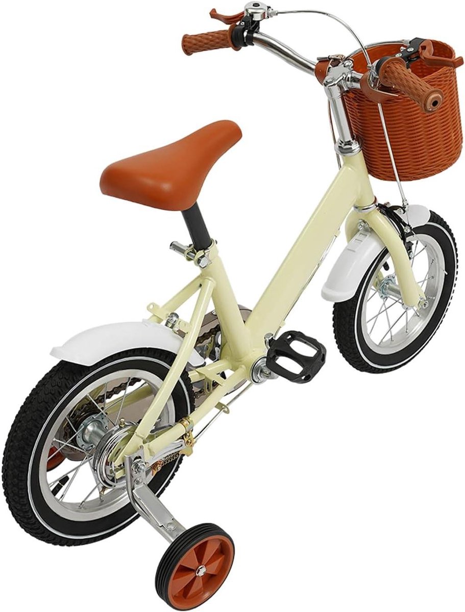 Kinderfiets Loopfiets - Leerfiets Balansfiets - Kind Leren Fietsen - Robuust Driehoekig Frame - 12 inch - Geel