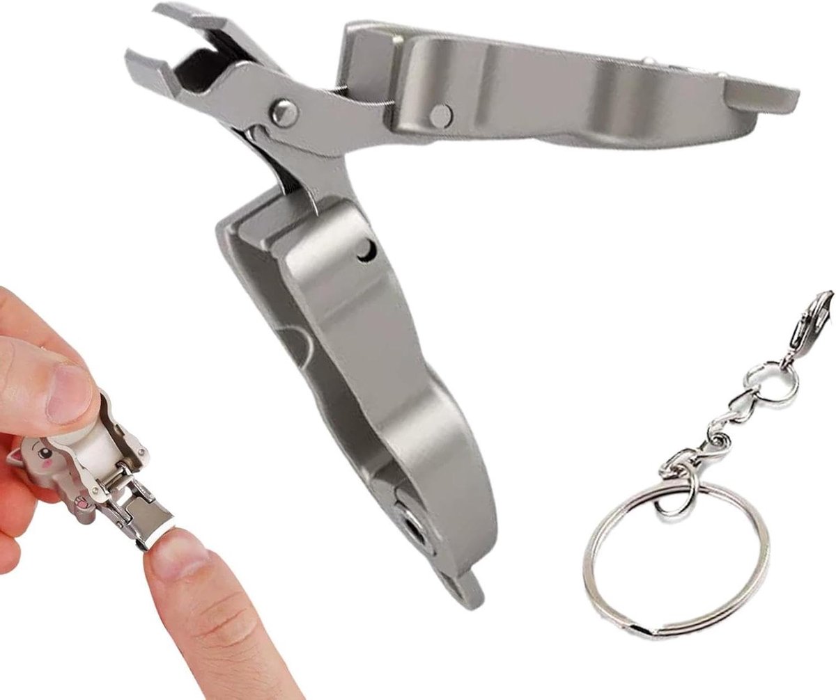 Nagelknipper - Nagelvijl - Nette Nagels - Met Sleutelhanger - Compact Formaat - Zilverkleurig