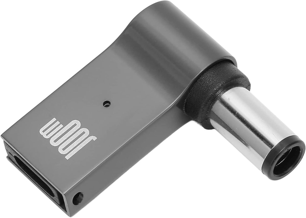 USB C naar DC Adapter 7.4x5.0mm, Vrouwelijke naar Mannelijke Plug Converter, Draagbare Hoekige 100W 5A PD Oplader voor Laptop en Accessoires