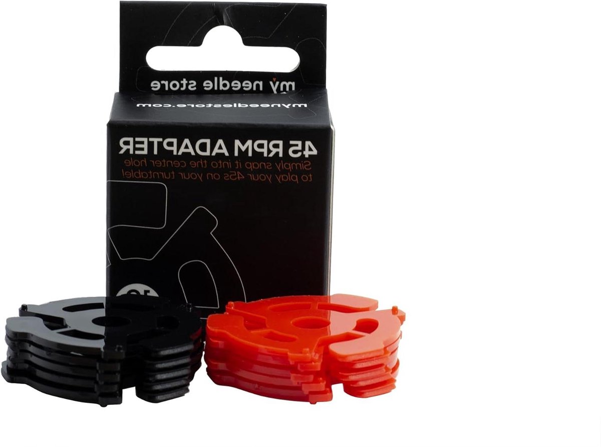 45 RPM Adapters - Platenspeler Adapters - Vinyl Afspelen - Perfecte Pasvorm - 10 stuks - Rood en Zwart